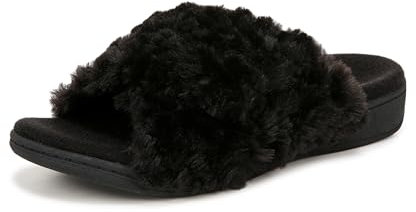 Vionic Womens Relax II Mule Slippers with Arch Support Black Fabric UK 5 Medium Fit