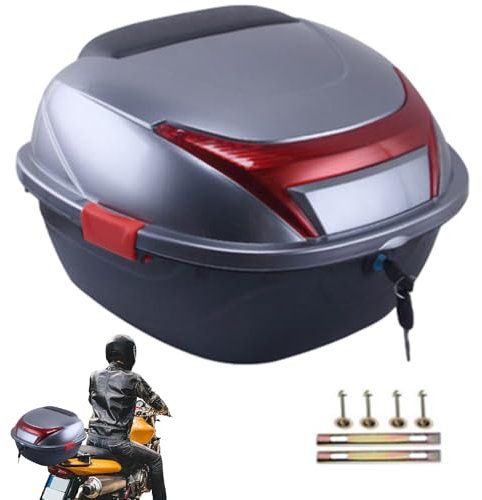 Generico Bauletto per Moto - Baule Portaoggetti per Moto con Grandi Catarifrangenti | Portabagagli Impermeabile con Base Superiore Integrata per Riporre Vestiti, Altri Oggetti, Cappelli
