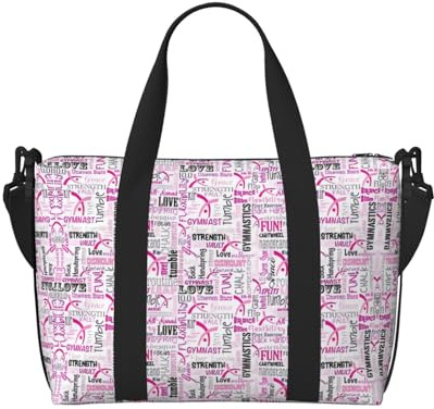 Borsa da viaggio a tracolla da ginnastica rossa a tracolla singola borsa sportiva e fitness borsa per il fine settimana borsa da notte, nero, Taglia unica