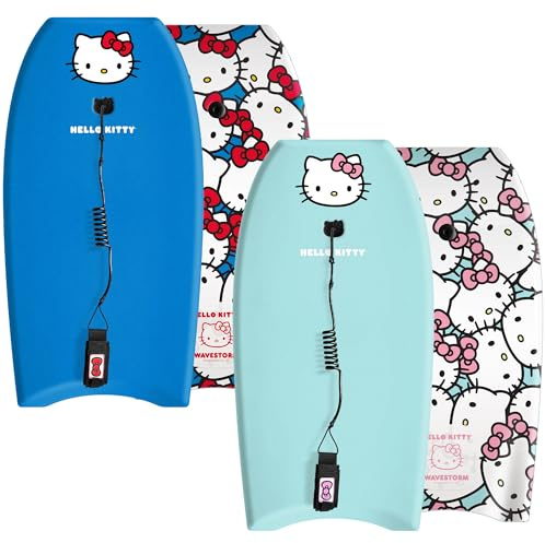 Hello Kitty 36in Bodyboard by Wavestorm 2PK | Graphic top Deck with high Density Slick Bottom | Foam Construction with Accessories | Includes Basic Leash