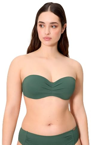 YSABEL MORA. Top Bikini Bandeau Micropiqué Coral Copa C. Sujeción Y Versatilidad con Aro Y Relleno. Tirantes Regulables Y Desmontables para Mayor Comodidad. Colección Sunset.