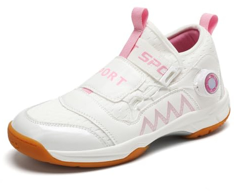 JiuQing Badmintonskor för kvinnor Slip-on tennissneakers Courtskor | Andningsbar lättviktig, Halkfri gummisula, för flickor, Racketskor, för pickleball squash