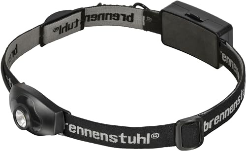 Brennenstuhl LED Kopflampe LuxPremium/leichte CREE LED Stirnlampe mit hellem Frontlicht (ideal zum Joggen, IP44, inkl. Batterien, 60m Leuchtweite, 100lm, Neigungswinkel einstellbar)