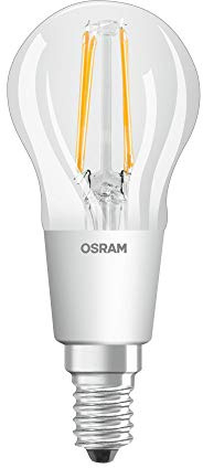 OSRAM STAR+ Dimmbare Filament LED Lampe mit E14 Sockel, Warmweiss (2200K bis 2700K) mit GlowDIM-Effekt, 4.50W, Tropfenform, Ersatz für 40W-Glühbirne, klar, LED SUPERSTAR CLASSIC P GLOWdim