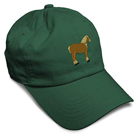 Soft Baseball Cap Belgian Draft Horse Embroidery Horses Twill Cotton Hot Air Balloon Dad Hats for Men & Women Forest Green Design Only