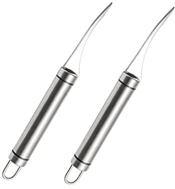 STOBAZA 2 Piezas Pelador De Camarones De Acero Inoxidable Desvenador De Camarones Herramienta para Limpiar Casa y Restaurantes