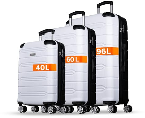 NOWI Kofferset Rhodos – 3-teiliges Koffer Hartschale Set aus ABS mit Zahlenschloss, 4 Doppelrollen, Dehnfalte, 360° drehbar, leicht & robust – Reisekoffer mit Rollen Set in Größe M, L, XL (pink)