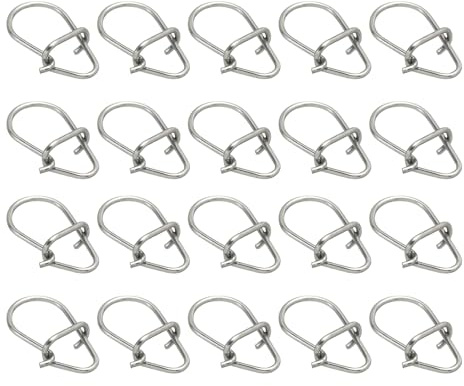 PATIKIL #0 Pêche Verrouillage Boutons-Pressions, 50 Paquet INOX Acier Pêche Agrafes Rapide Changement Pêche Leurre Hameçon Connecteur Pêche Matériel Trousse (0,35 x0,2)