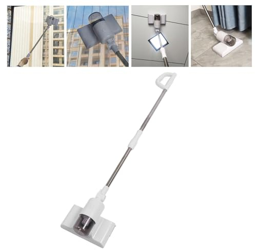 Aspiradora de Ventanas Recargable, Juego de Aspiradora de Ventanas Eléctrica Inalámbrica, de Mano con Poste de Extensión, Herramienta de Limpieza Eléctrica para Ventanas,