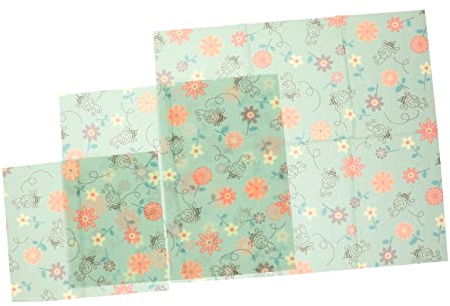 Beavorty 3pcs Reusable Beeswax Food Wraps Fresh-Keeping Covers for Bowls Sandwiches and Leftovers Sustainable Decorative Wraps Assorted
