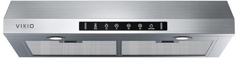VIKIO HOME 36 Inch Under Cabinet Range Hood 900 CFM, Dual Motor Powerful Kitchen Vent Hood, Gesture & Touch Control, Ultra Quiet DC Motor, Dishwasher-Safe Filters, LED Lights, Stainless Steel