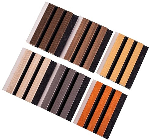 StickersLab - Pannello fonoassorbente acustico a doghe certificato al fuoco per interni - Confezione 3 pz. (Rovere)