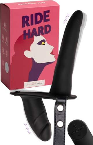 MySecretCase Strapon Dildo Doppio 15cm + 8,5cm Strap On con Telecomando Strapon. Anale. Indossabile 7 Modalità di Vibrazione e 3 Livelli di Intensità Sexytoysys Donna Coppia Dildo Anale