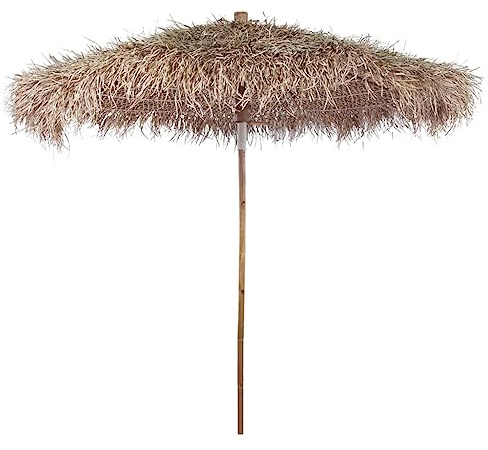 vidaXL Parasol Tiki avec auvent en Feuille de bananier 150 cm Bambou, Parasol de Jardin, Parasol d'extérieur, Parasol de Soleil, Parapluie