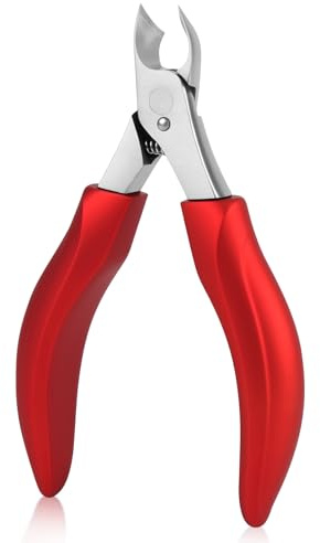 Beugo Alicates de Uñas Pies, Precisión Alicates Cortaúñas, Encarnadas de Acero Inoxidable, alicates uñas pies, Súper Afiladas, Cortaúñas para para Uñas Encarnadas o Gruesas, Rojo