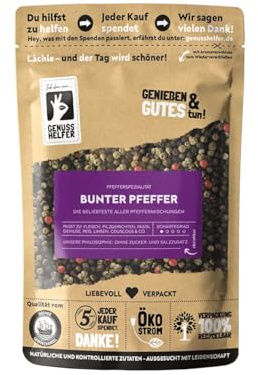 Bremer Gewürzhandel bunter Pfeffer, ganz, aromatische Pfefferkörner bunt, zum Kochen von herzhaften Speisen, 150g