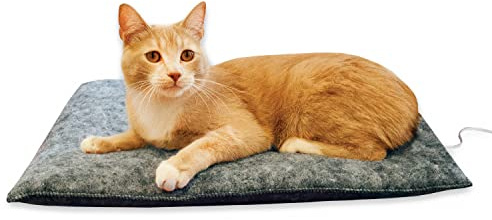 K&H Heated Cat Bed, Amazin' Kitty Pad Indoor, Safety Listed, 4 Watt, Gray