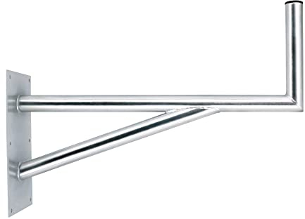 Premium X 80cm Wandhalter mit Stützelement Stahl verzinkt Ø 48mm Winkel Wand-Halterung für Satelliten-Schüssel SAT-Antenne