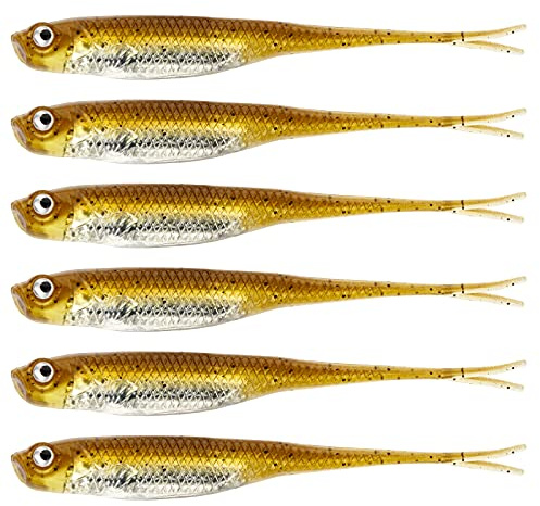 QualyQualy Soft Plastic Swimbaits Jerk Bait Lures Pike Lure Shad Minnow Lures Shad Bait Dropshot Lure Saltwater Freshwater Fishing Lures For Pike Perch Trout Bass 7.5cm/6pcs 5#