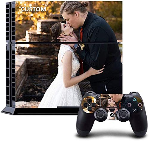 Anpassat PS4-skal med din bild och skapa din egen design, anpassningsbar PlayStation PS4-kontroll och konsolhud, anpassade klistermärken för PS4-kontroll