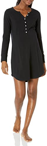 Amazon Essentials Camicia da Notte per Allattamento Donna, Nero, XL