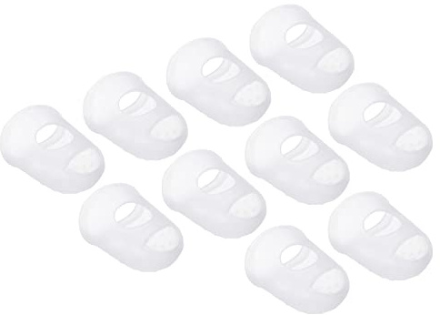 PATIKIL 2 cm fingerspetsar i gummi, 30-pack silikon tumfingertoppsskydd skydd dynor fingerborg för gitarrspel kontor räkning sömnad, klar XL-storlek
