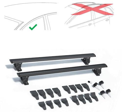 Rebeca Shop® Barre Da Tetto Portapacchi Universali Con Serratura Antifurto Nero Adatte Per Auto Con Tetto Liscio Senza Barre Longitudinali O Rails 130-140cm (Barre 130cm (LS22)