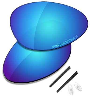 Saucer Lentes de repuesto prémium para gafas de sol Oakley C Wire 1.0, Alta defensa: azul glaciar polarizado, Taille unique