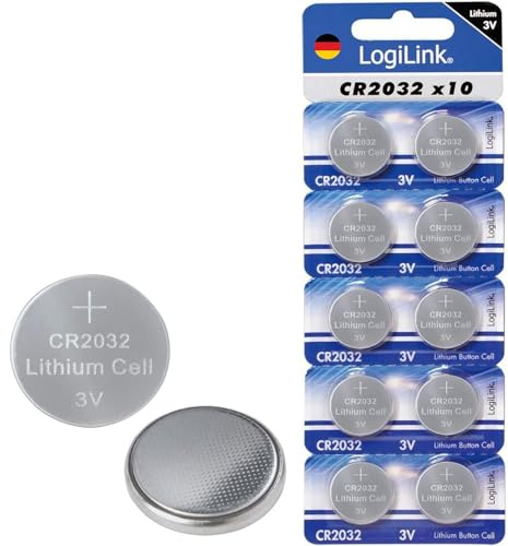 Pile CR2032 - Lot de 10 Piles CR2032 de Haute Qualité - Longue Durée - Pile 2032 pour Une Utilisation Polyvalente dans Vos appareils électroniques - Piles Bouton CR 2032 3V Lithium Logilink
