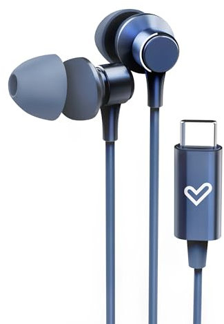 Energy Sistem Metallized Type C – Auriculares intrauditivos (Conexión Tipo C, Micrófono, Control de Volumen, Aluminio, Plástico Reciclado)