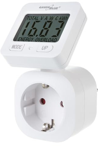 GreenBlue GB620 Compteur d'énergie wattmètre 16A, max.3680W mémoire secondaire (Prise F schuko)