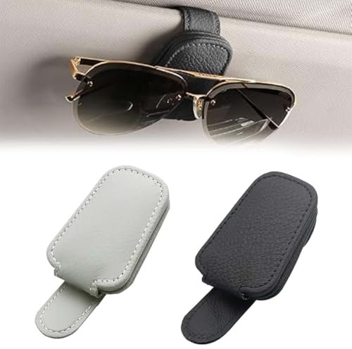 2 Piezas Soporte para Gafas de Sol para Coche, Cuero Soporte para Gafas de Sol, Coche, Ticket Tarjetas, Clip Gafas, Soporte para Parasoles de Coche,accesorios coche,accesorios coche interior