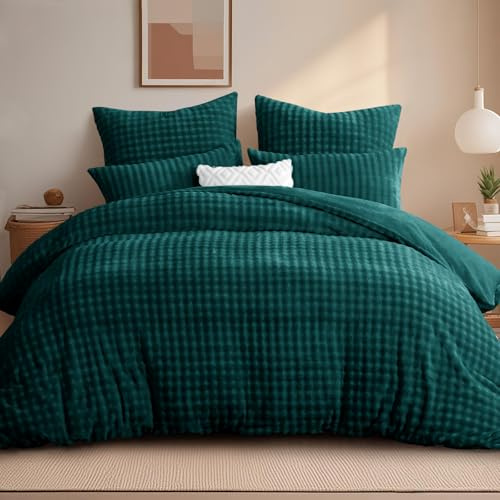RUIKASI Biancheria da letto invernale in flanella, 220 x 240 cm, 3 pezzi | Biancheria da letto invernale in caldo pile 3D, con chiusura lampo e 2 federe da 80 x 80 cm