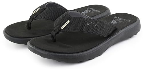 Kickback Koloa Flip Flop Sandals - Mens & Ladies Flip Flops - Relaxed Look All Day Comfort - Casual Summer Shoes - Black - UK 10