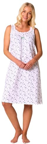 Suzy & Me Ladies 100% Cotton Jersey Strappy Nightdress (SAGE, 10-12)