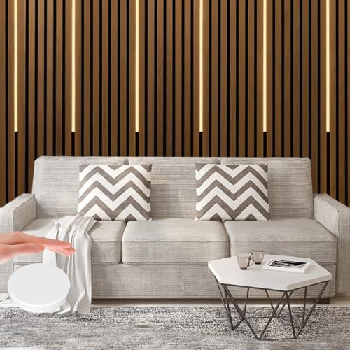 WMLBK Striscia LED per pannelli acustici, dimmerabile, 6 x 90 cm, luce bianca calda, con sensore tattile, 12 x 12 mm, accessori integrati, pannelli acustici