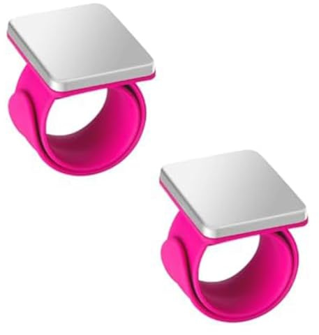 Ujjdwiurgh 2 Pièces Coussin à Épingles Magnétiques pour Poignet, Coussin à Épingles à Coudre Magnétique, Bracelet Porte-Épingles Magnétique pour la Couture, Rose