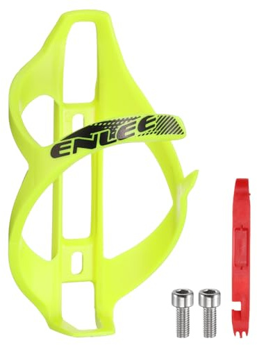 QUARKZMAN Porte-Bidon De Vélo Léger Universnel Support De Bouteille De Cyclisme avec Démonte-Pneu pour VTT Route Gravel Jaune/Rouge