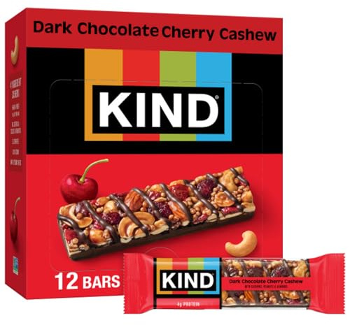 KIND PLUS, Dark Chocolate Cherry Cashew + Antioxidants, Gluten Free Bars (Pack of 12)