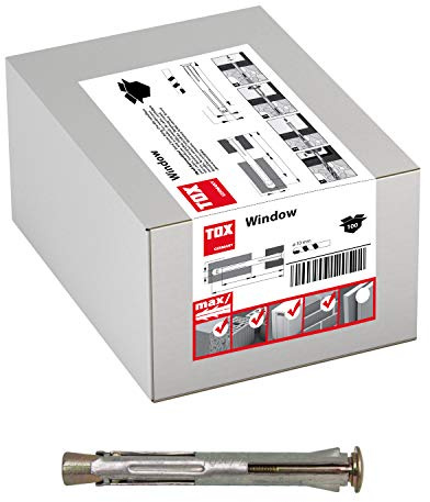 TOX Taco para marcos metálico Window 10 x 202 mm, 100 piezas, 02710118