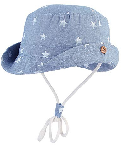 EOZY Chapeau de Soleil Plage Anti-UV Solaire pour Bébé/Enfant Outdoor Coton Bleu 2 2-3 Ans