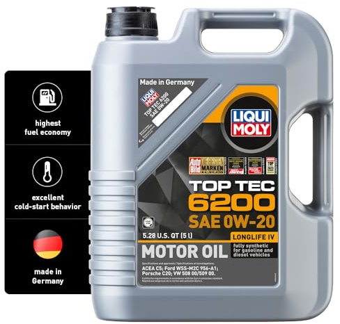 LIQUI MOLY Top Tec 6200 SAE 0W-20 | 5 L | Fully synthetic engine oil | SKU: 20238