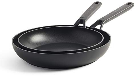 KitchenAid Classic Forged 3-Layer German Engineered Non-Stick 2-Piece Frying Pan Skillet Set, 24 cm and 28 cm, Induction, Oven Safe, Black