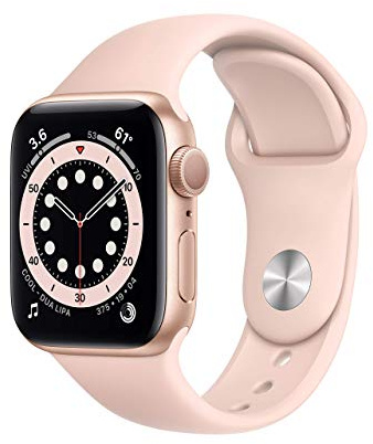 Apple Watch Series 6 (GPS, 40mm) - Gold Aluminum Case with Pink Sand Sport Band (Renewed)