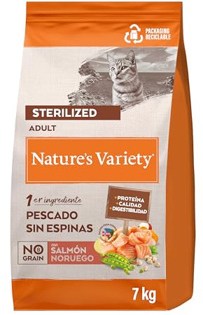 Nature's Variety No Grain Croquettes pour Chats Stérilisés - Saumon Norvégien - 7kg