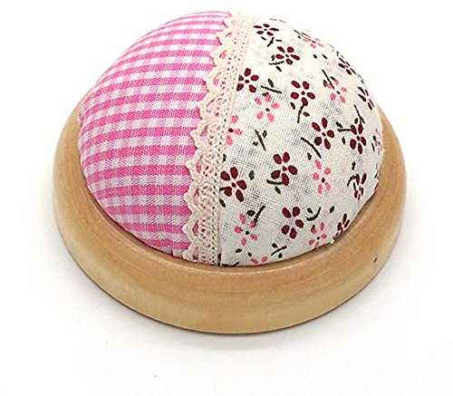 ANCLLO 2PCS Nadelkissen Polka Kürbis Armband Nadelkissen Tragbare Nadelkissen zum Nähen (Rosa)