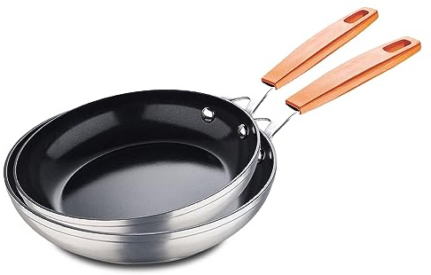 San Ignacio Compact | Juego de sartenes y wok | de aluminio forjado | doble revestimiento | mango de silicona | accesorios de cocina | para todo tipo de fuegos
