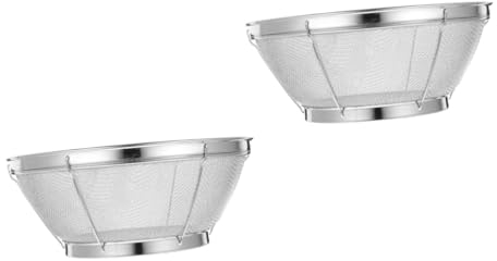 Garneck 2 Pz Setaccio lava riso in acciaio inox Terrina setaccio a maglie Lavello Maglia drain basket cestello di scarico colino contenitore per lo scarico del riso scolapasta da cucina