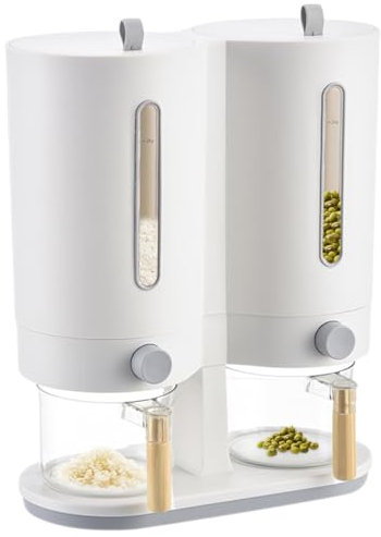 Qfdiwr spannmålsbehållare – flingdispenser, risdispenser, rice dispenser med lock flingor för spannmål, ris, spannmål, mjöl, nudlar, nötter, bönor etc