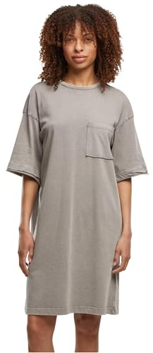 Urban Classics Damen Kleid Ladies Washed Jersey T-Shirt Dress, Damen-T-Shirt-Kleid aus gewaschenem Jersey, lockere Passform, Größen XS - 5XL